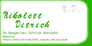 nikolett ditrich business card